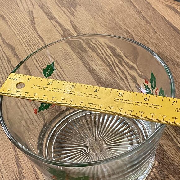 Vintage Indiana Glass Holly Berry Glass Holiday Serving Bowl, Christmas Dish - Picture 10 of 10